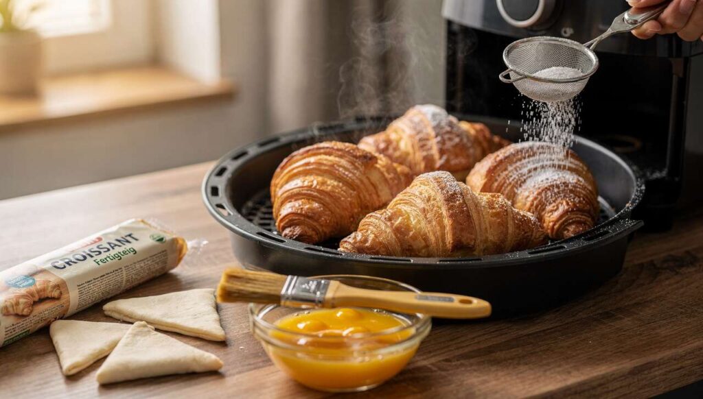 Airfryer-Croissants aus Fertigteig: Außen goldbraun in nur 8 Minuten