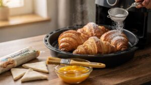 Airfryer-Croissants aus Fertigteig: Außen goldbraun in nur 8 Minuten