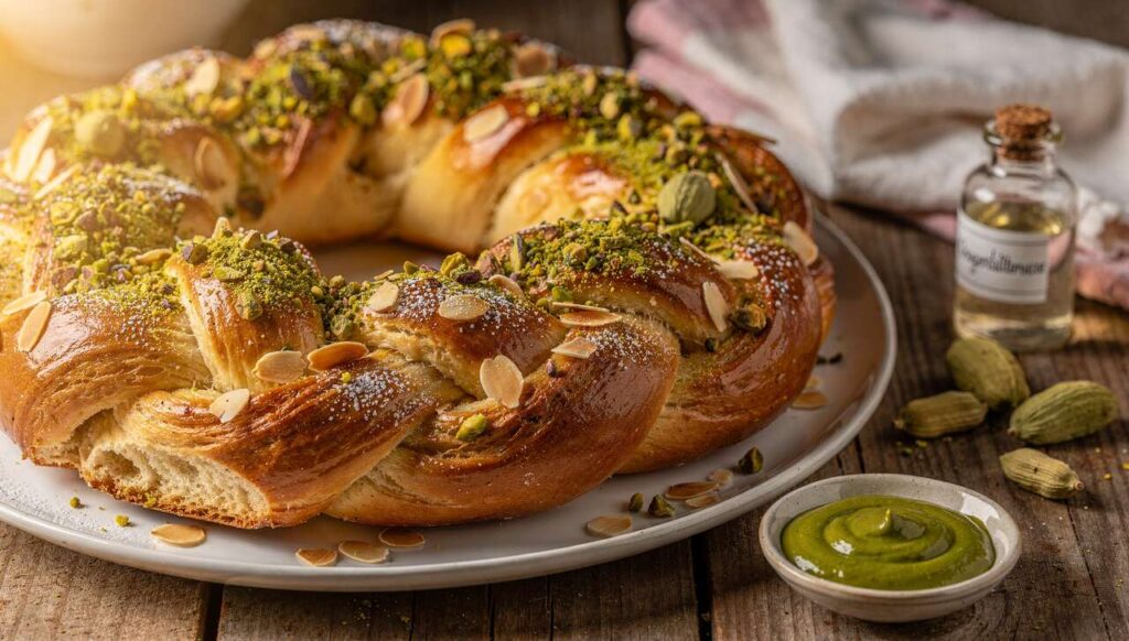 Oster-Hefekranz mit Pistazien: Das Trendrezept, das 2026 alle nachbacken