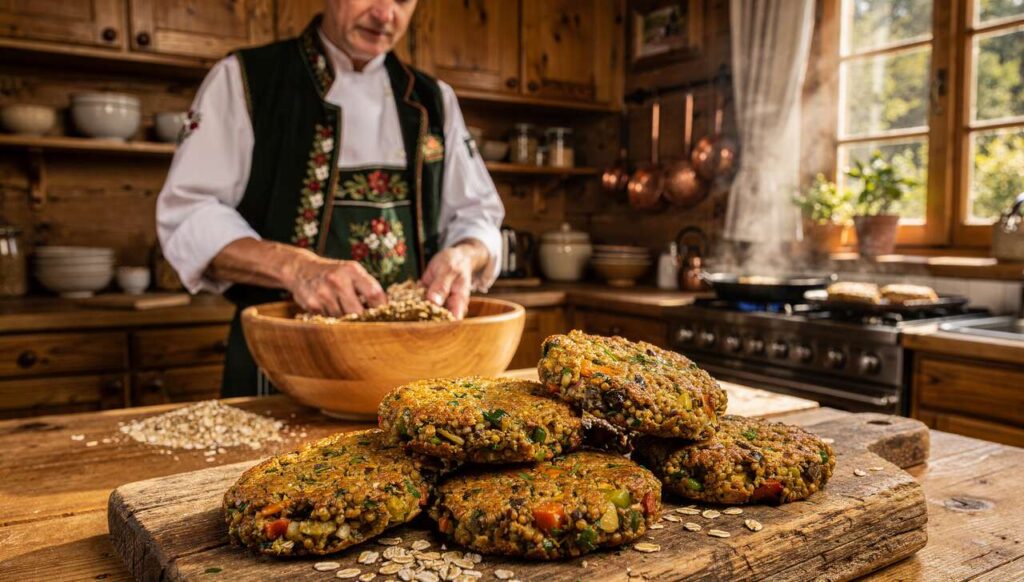 Grünkern-Bratlinge: Warum eine Köchin aus dem Schwarzwald auf Haferflocken statt Semmelbrösel schwört
