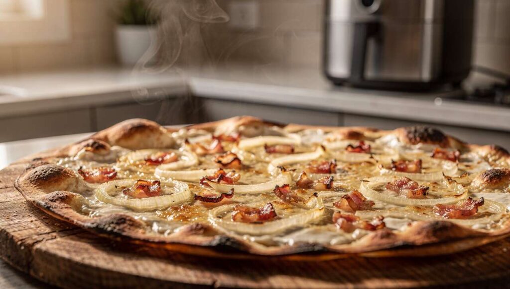 Flammkuchen im Airfryer: Warum 200 Grad und 7 Minuten das beste Ergebnis liefern