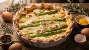 Spargel-Quiche mit Ziegenkäse: Warum der Teig unbedingt blind vorgebacken werden muss