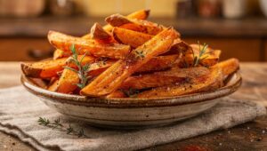 Süßkartoffel-Pommes im Airfryer: Warum Speisestärke laut Foodbloggerin Sally der Schlüssel ist